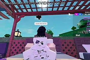 Two bunnies tackle one black bull in wild threesome.