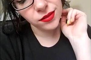 Anal slut takes instructions from mistress in a nonnude session.