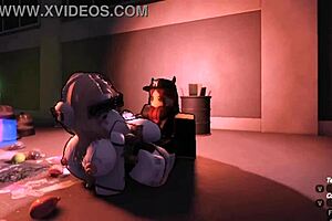 she was being annoying so i had to punish her as a bot roblox 😠