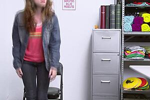 Cute tiny 18+ teen gets rough sex after shoplifting! 😱