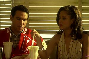 i'm just chilling in bed with my brunette friend, chatting casually, but soon we're kissing deeply and using toys to masturbate each other's hairless pussies.