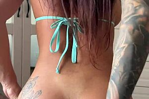 hot baby in bikini presents anal interview vertical point of view