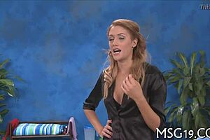 The big cock slides into the moist, shaved pussy with ease