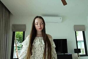 slipped into a new dress just to get pounded hard at home