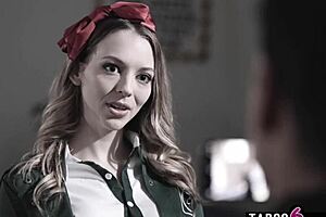 cheerleader teen 18+ lily larimar gets blowjob compliment from older teacher ryan driller