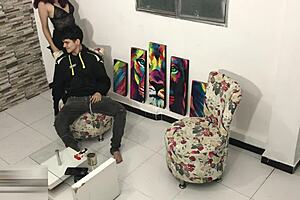 i give my stepbrother an erotic dance, then he licks my pussy and i squirt, leading to hard fucking