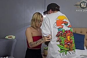 we arrived from a party and had a threesome with my friend and her boyfriend