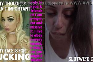 skinny blonde candie cross reads nasty texts while pounded doggystyle in brutal training.