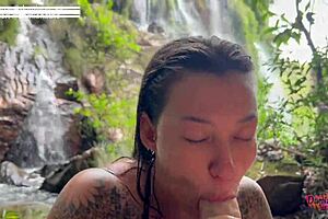 we got caught fucking at the waterfall on vacation with damiana