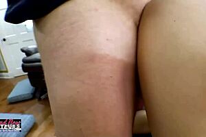 Skinny Short Haired Unity Masturbates and Deepthroats a Big Hard Cock