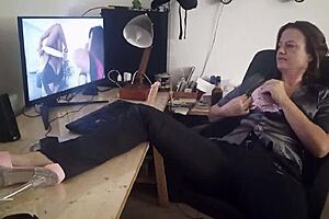 Clothed French Slut in Satin Dress Gets Pussy Licked and Rimmed