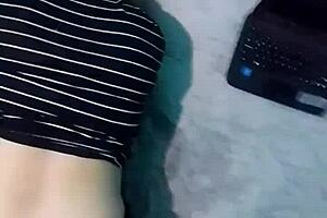 Pov doggystyle in big bed on webcam