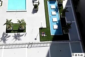 Close-up tongue dives into Sara Jay's mature pussy for intense cunilingus