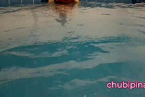 Look At Those Huge Tits Flashing In The Public Swimming Pool!