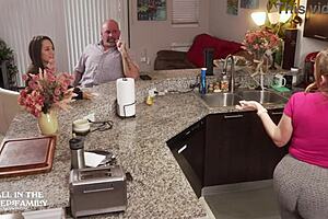 Freya von Doom visits stepdad. She engages in intense sex with new wife.