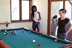 Interracial Lesbian Action with Wet Pussy Licking and Hard Fucking