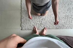 She offered pie but got rough creampie from monster cock!