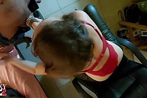 french slut deepthroats, rims ass, fingers in heels