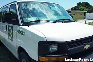 does this lucky agent pound the real latina immigrant hard?