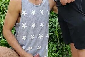 so, they sucked off the hung farmer mid-field while a buddy filmed