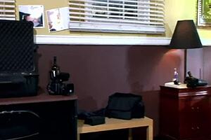 Fuckin blonde mom teases in stockings and heels. Her big tits bounce during wild fingering.