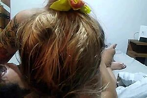 Blonde Fitness Mom Bends Over Her Teen Stepdaughter in Mesh Lingerie and Stockings for First Interracial Creampie. College Girl Gets Wet in Milk.