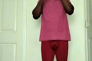 Bodybuilder Flexes Muscular Ass And Tits In Workout