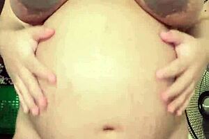 Pregnant Maid Reveals Big Boobs and Hairy Pussy