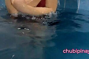 Look At Those Huge Tits Flashing In The Public Swimming Pool!