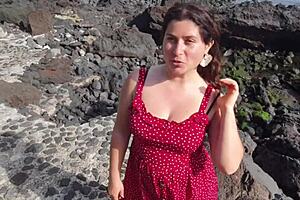 Seductive Stepmom Teaches Free Sex Education on Public Beach