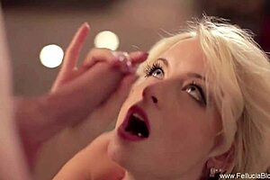 Elegance and grace in romantic artistic blowjob leading to cumshot