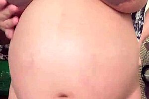 Pregnant Maid Reveals Big Boobs and Hairy Pussy