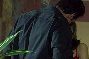 The red dressed mom in slutty outfit got her asshole eaten and railed