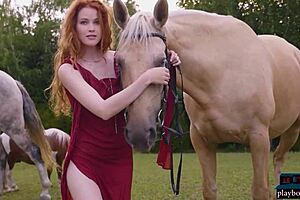 Stunning Redhead Milf Heidi Romanova Sizzles in Outdoor Solo for Playboy