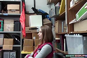 Mall Officer Pounds Shoplifter Skylar's Pussy In Backroom Action