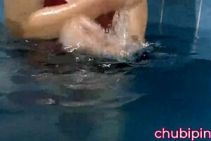 Look At Those Huge Tits Flashing In The Public Swimming Pool!