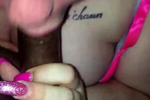 White Girl Emily Performing Oral In Interracial Scene