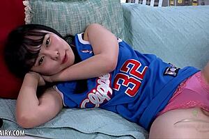 i watch shy cheerleader yukina kaname fingering her hairy pussy to orgasm