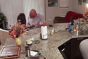 Freya von Doom visits stepdad. She engages in intense sex with new wife.