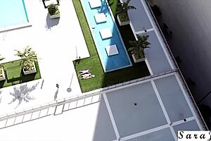 Close-up tongue dives into Sara Jay's mature pussy for intense cunilingus