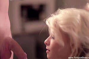 Elegance and grace in romantic artistic blowjob leading to cumshot