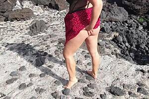 Seductive Stepmom Teaches Free Sex Education on Public Beach