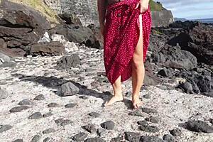 Seductive Stepmom Teaches Free Sex Education on Public Beach