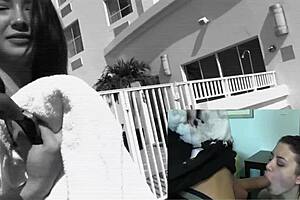 teen in bikini gets hardcore fucking with gagging and deepthroat cumshot