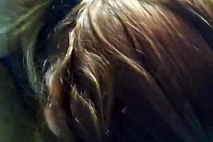 Amateur redhead passionately sucks and jerks a big cock in POV, flaunting her huge tits.