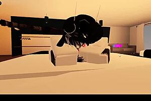 Boyfriend intensely fucks me against my will in Roblox with condom on vagina.