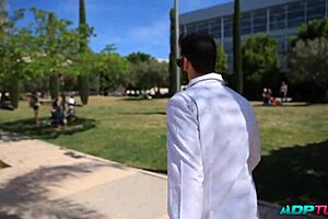 Horny college student gets fucked in various positions