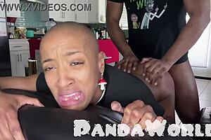 Bald Ebony Submissive Gets Asshole Wrecked By Big Black Cock