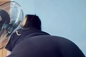 bbw babe teases you in tight yoga shorts, shaking that big ass