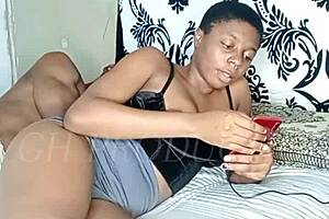 beautiful african teen sucks and slobbers on huge bbc, ending with cum on her face